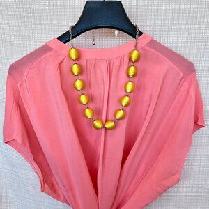 Natasha Couture Signed Statement Necklace Earring Set Silk Thread Ball